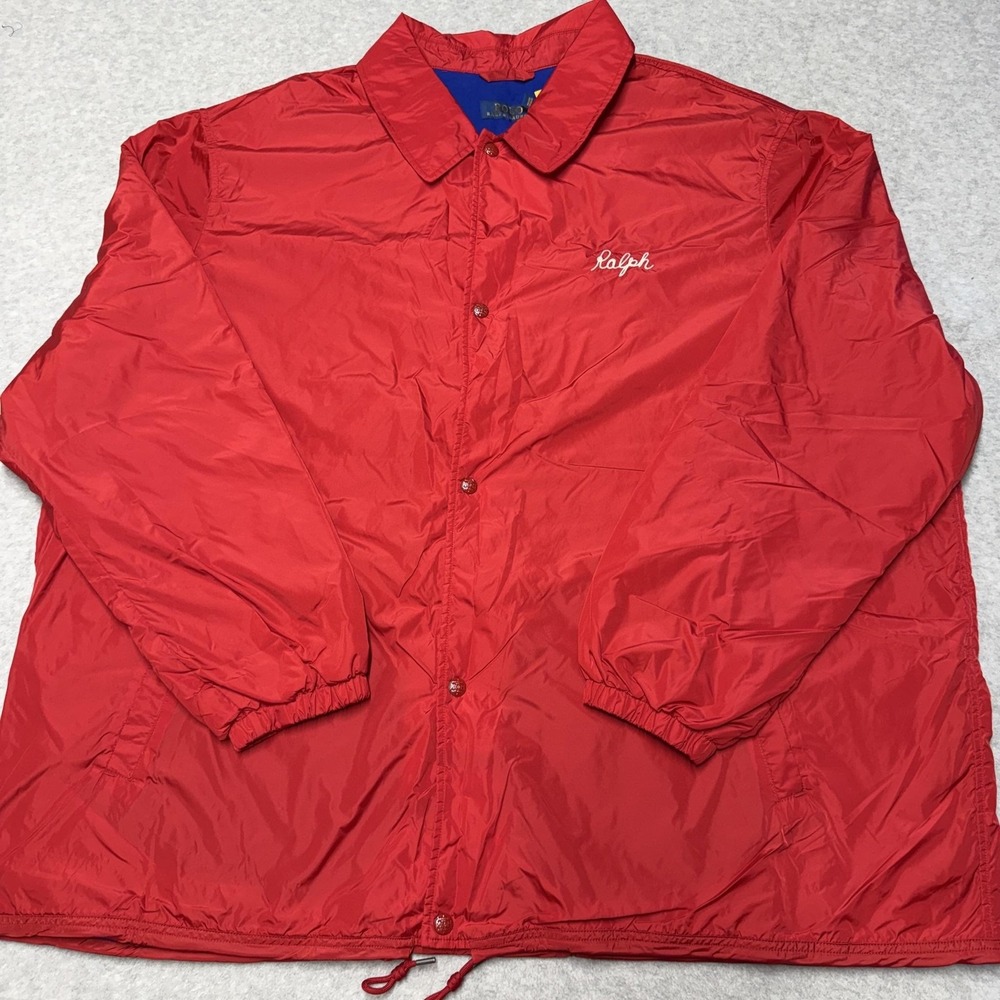 Polo Ralph Lauren Jacket Mens 4XLT Red Coach's Jkt N.Y. State Champs Track